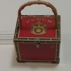 Vintage Punch cigar box purse bag red